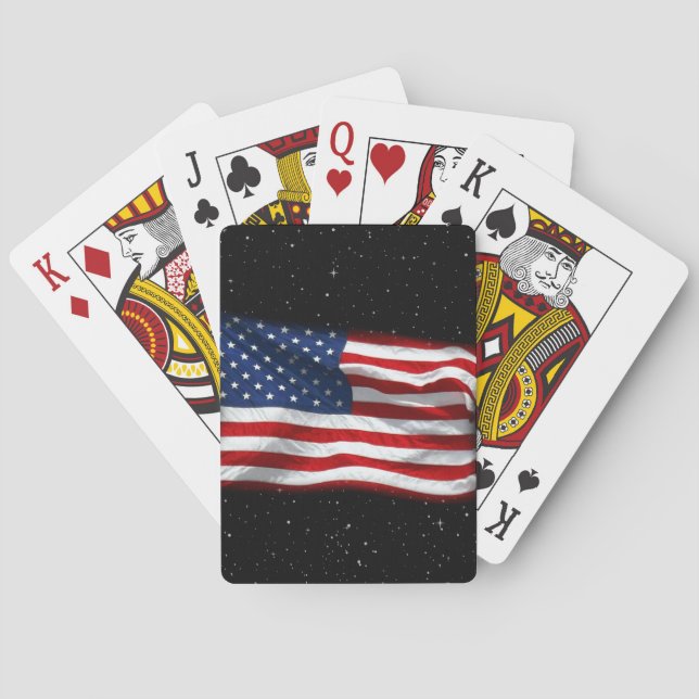 Stars and Stripes USA Patriotic American Flag Poker Cards (Back)