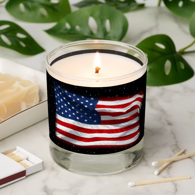 Stars and Stripes USA Patriotic American Flag Scented Candle (Lit)