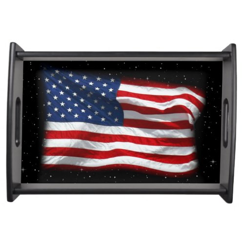 Stars and Stripes USA Patriotic American Flag Serving Tray