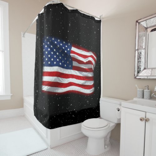 Stars and Stripes USA Patriotic American Flag Shower Curtain