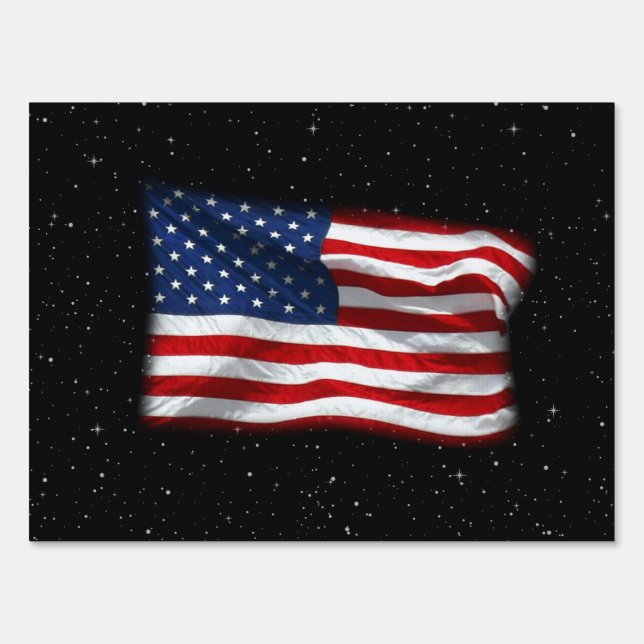 Stars and Stripes USA Patriotic American Flag Sign (Front)