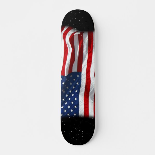 Stars and Stripes USA Patriotic American Flag Skateboard (Front)