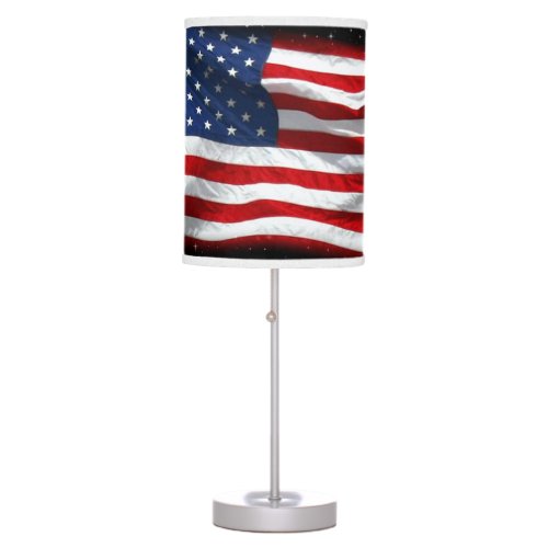 Stars and Stripes USA Patriotic American Flag Table Lamp