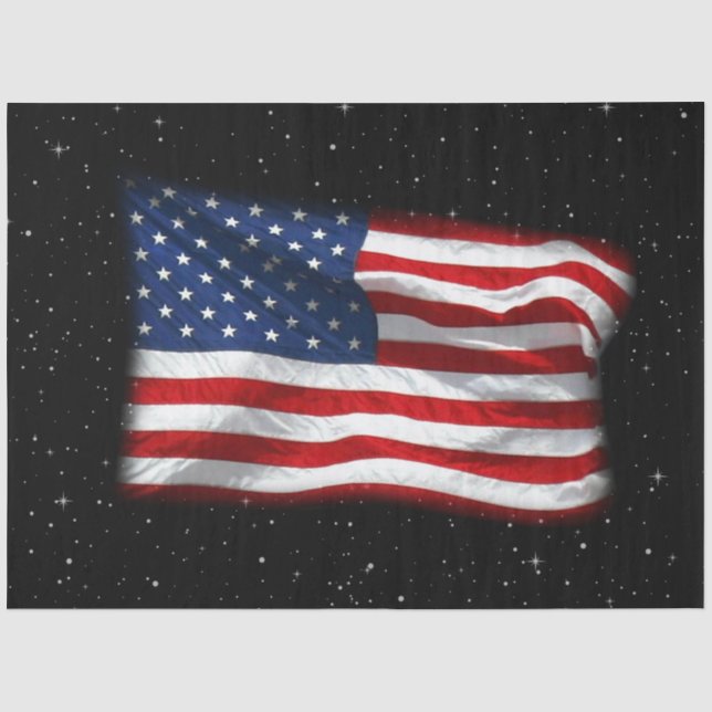 Stars and Stripes USA Patriotic American Flag Tissue Paper (Front)