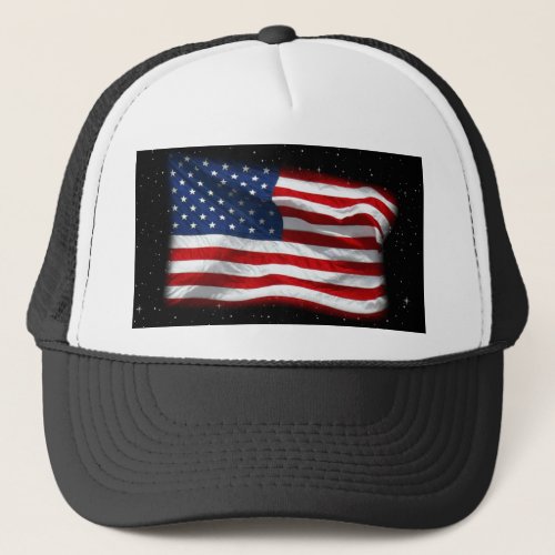 Stars and Stripes USA Patriotic American Flag Trucker Hat