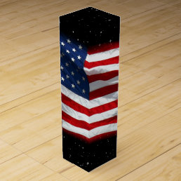 Stars and Stripes USA Patriotic American Flag Wine Box