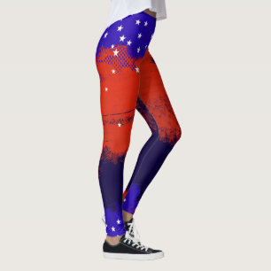 stars and stripes, USA patriotic Leggings