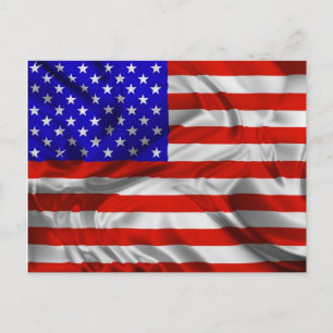 Stars and Stripes Usa Silk Flag postcard