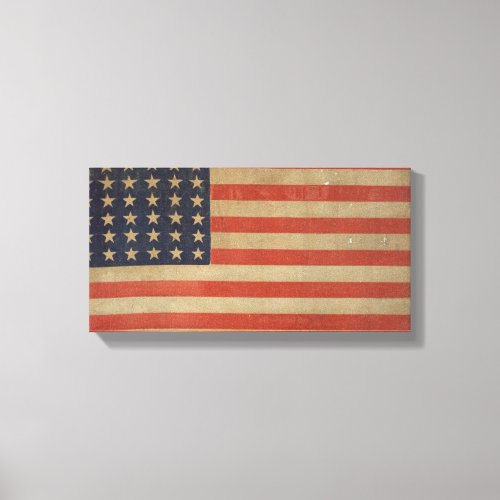 Stars and Stripes Vintage Patriotic American Flag Canvas Print