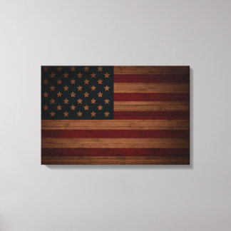 Stars and Stripes (vintage wood U.S. flag) Canvas Print