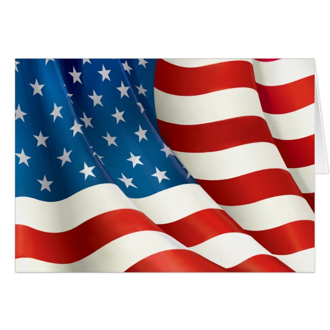Stars and Stripes Waving U.S. Flag Cards (Front Horizontal)