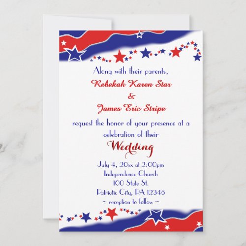 Stars and Stripes Wedding Invitation