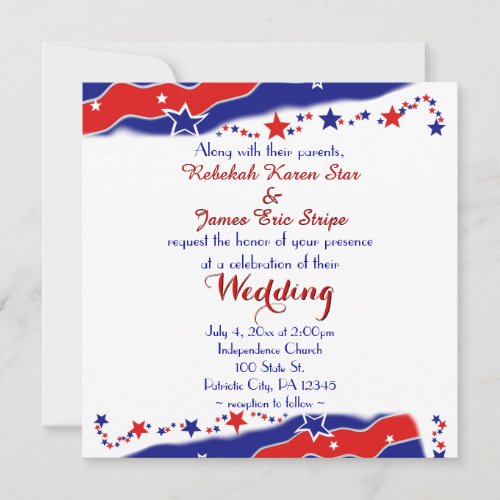 Stars and Stripes Wedding Invitation