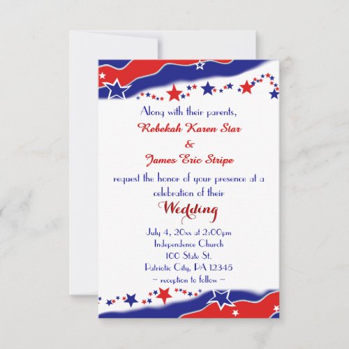Stars and Stripes Wedding Invitation
