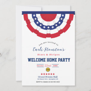 Stars and Stripes Welcome Home Party Invitation