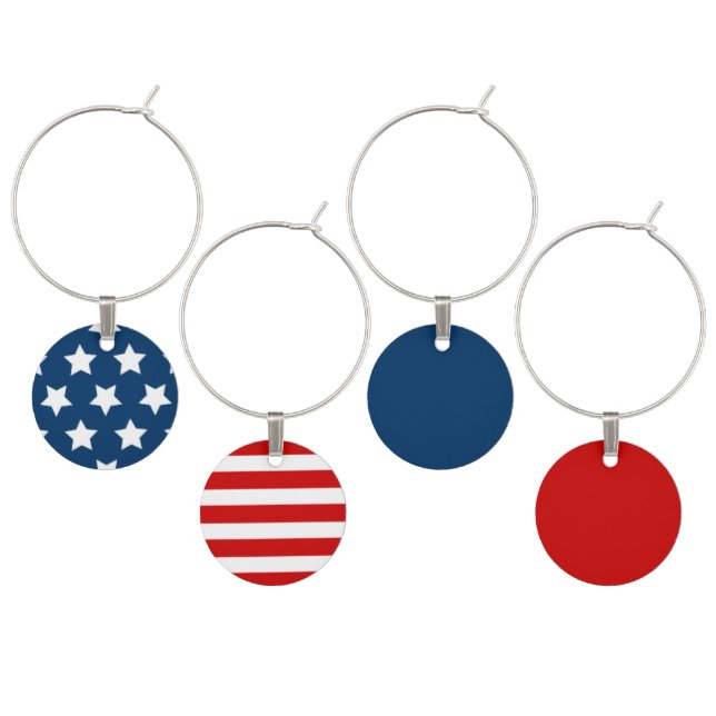 Stars and Stripes Wine Glass Charm (Staggered)