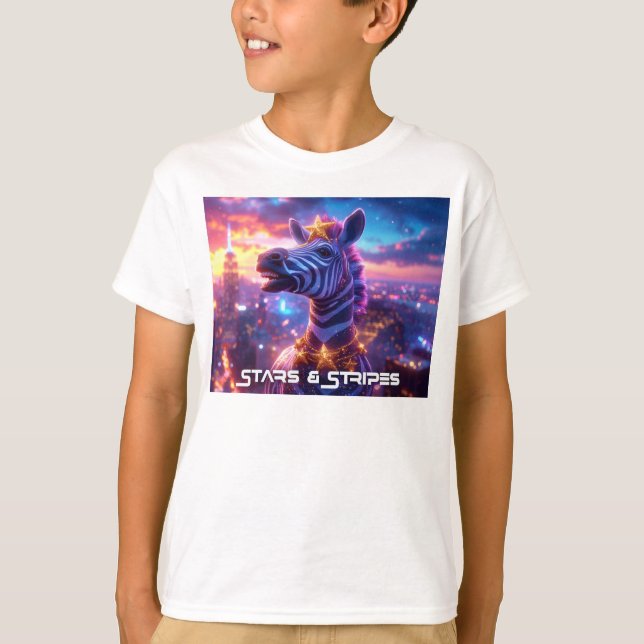 Stars And Stripes with Zebra Zanzibar -  T-Shirt (Front)