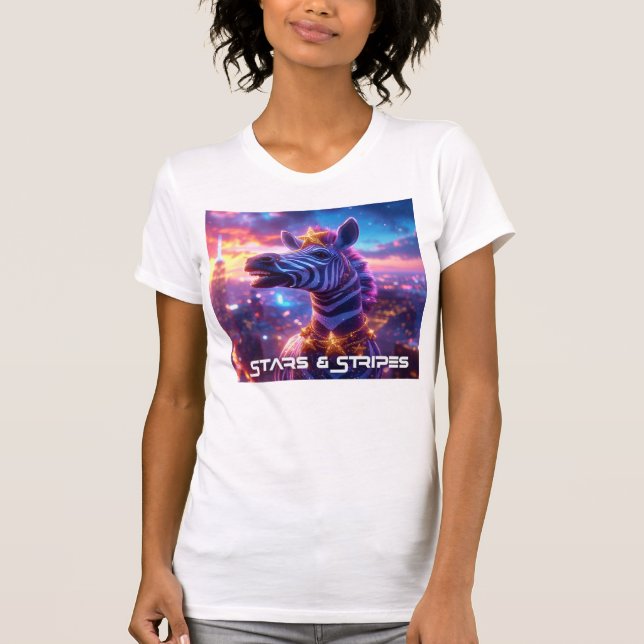 Stars And Stripes with Zebra Zanzibar -  T-Shirt (Front)