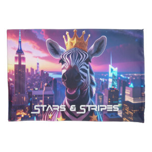 Stars And Stripes Zebra Zanzibar Pillow Case