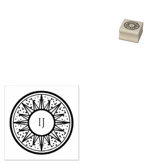 stars and sun rubber stamp