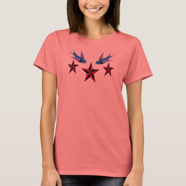Stars and Swallows T-Shirt (Front)