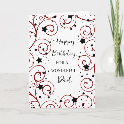 Stars and Swirls Dad Birthday Card