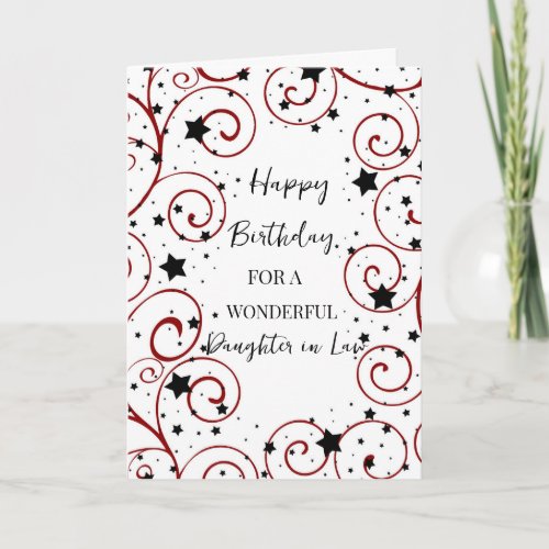 Stars and Swirls Daughter in Law Birthday Card