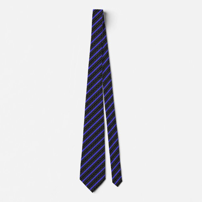 Stars and Thin Blue Line Stripes Neck Tie (Front)