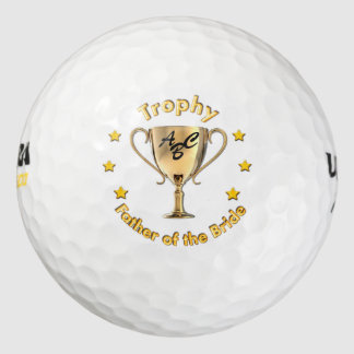 Stars and Trophy for a Trophy 'father of the Bride Golf Balls
