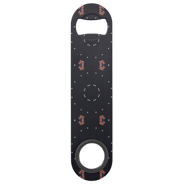 Stars And Unique Spaceship Pattern Bar Key (Front)