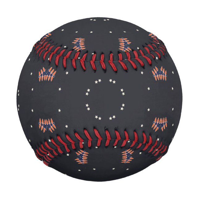 Stars And Unique Spaceship Pattern Baseball (Back)