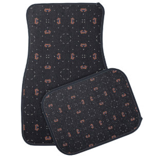 Stars And Unique Spaceship Pattern Car Floor Mat