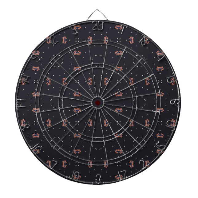 Stars And Unique Spaceship Pattern Dart Board (Front)