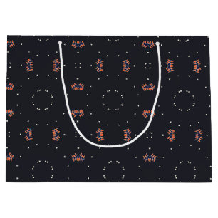 Stars And Unique Spaceship Pattern Large Gift Bag