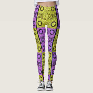 stars and wheels in lavender and yellow leggings