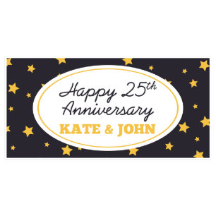 Stars Anniversary Banner Party Decor Any Age