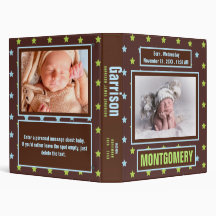 Stars Baby Boy's Brown Photo Scrapbook
