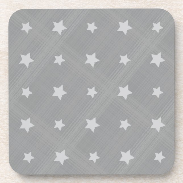 Stars background with textile pattern drink coaster (Front)