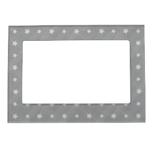 Stars background with textile pattern magnetic frame