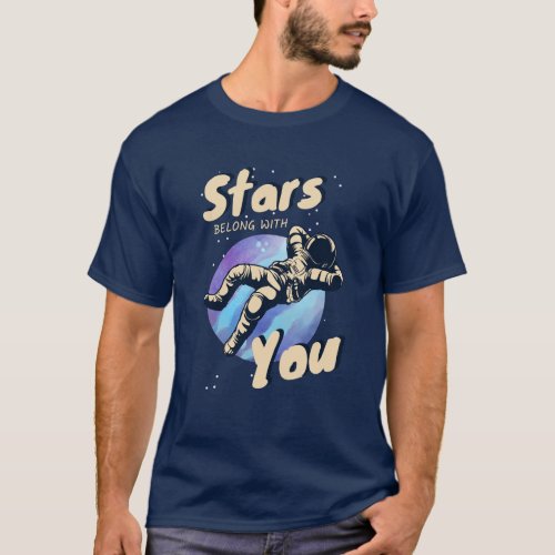 Stars belong with you basic dark t_shirt