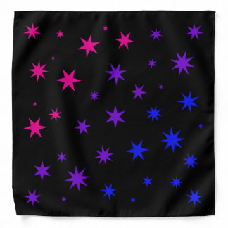 Stars - Bi Pride on Black Bandana