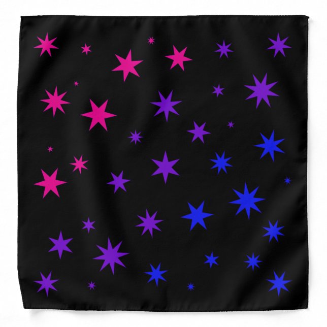 Stars - Bi Pride on Black Bandana (Front)