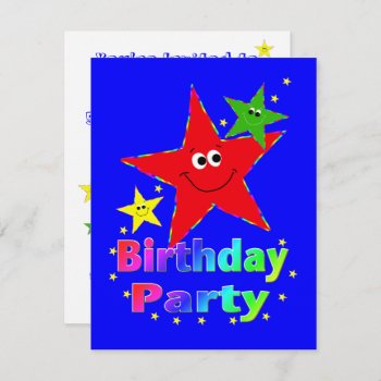 Stars Birthday Party Invitation by anuradesignstudio at Zazzle
