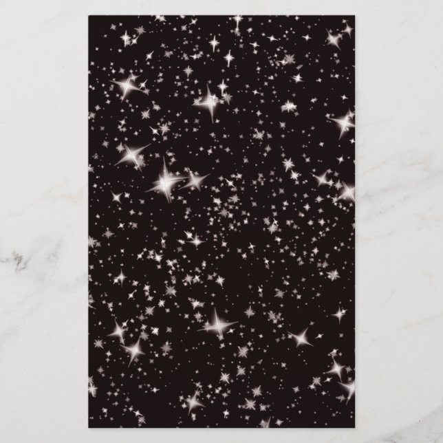 stars black night stationery (Front)