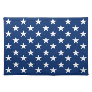Stars Blue and White July 4th Cloth Placemat