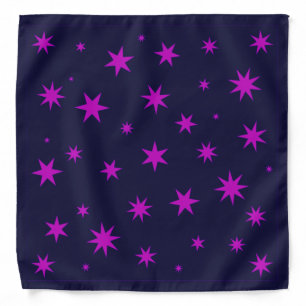 Stars - Bright Pink on Dark Blue Bandana