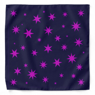 Stars - Bright Pink on Dark Blue Bandana