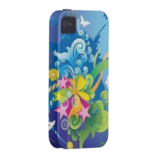 Stars & Butterflies iPhone 4 TOUGH Case (Back/Right)