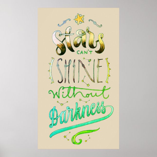 Stars Can't Shine Typography Poster (Front)