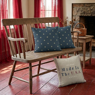Stars Canton Made In USA Double-Sided Throw Pillow